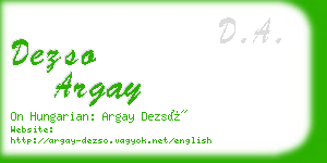 dezso argay business card